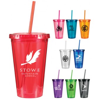 Acrylic Tumblers with Straw